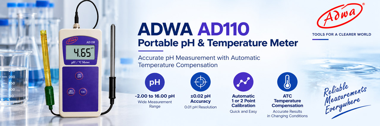 Adwa AD110 portable ph meter - banner